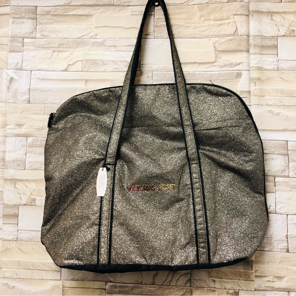 Victoria's Secret Sparkling Tote - Silver and Black